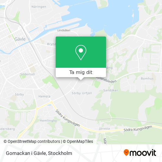 Gomackan i Gävle karta