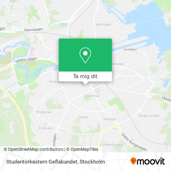 Studentorkestern Geflabandet karta