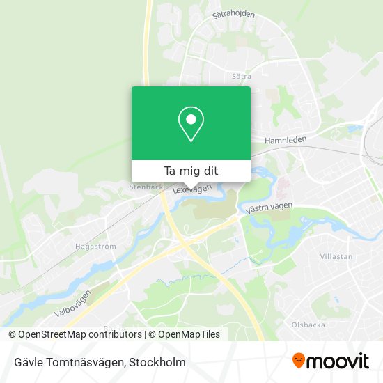 Gävle Tomtnäsvägen karta