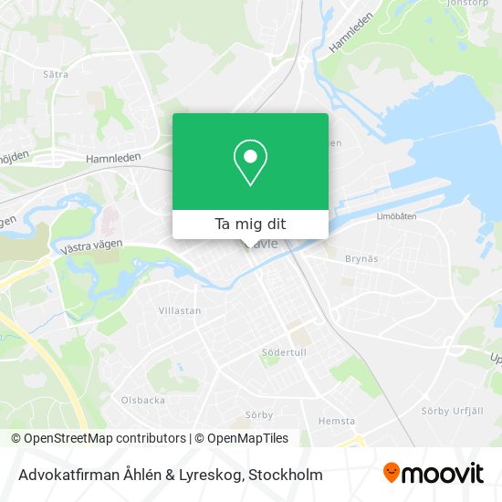 Advokatfirman Åhlén & Lyreskog karta