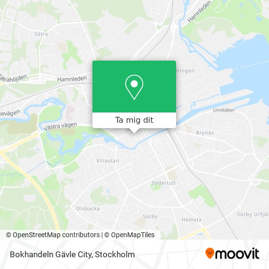 Bokhandeln Gävle City karta