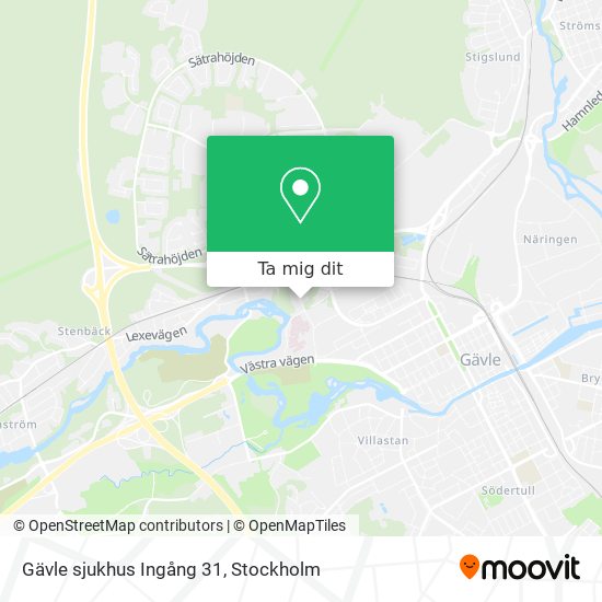 Gävle sjukhus Ingång 31 karta