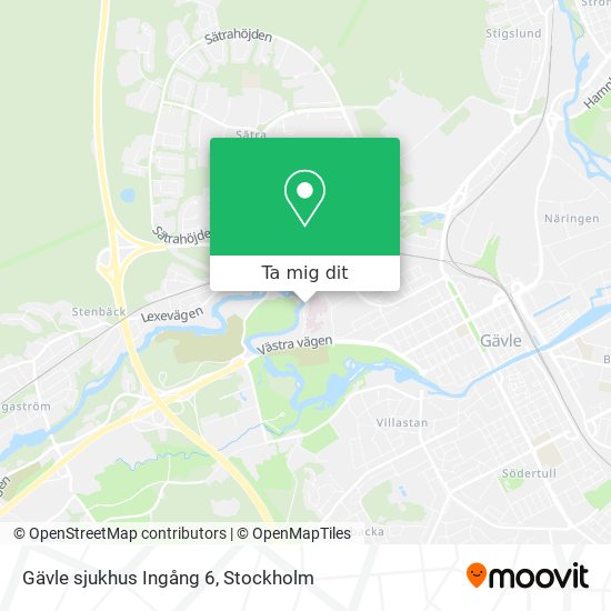 Gävle sjukhus Ingång 6 karta