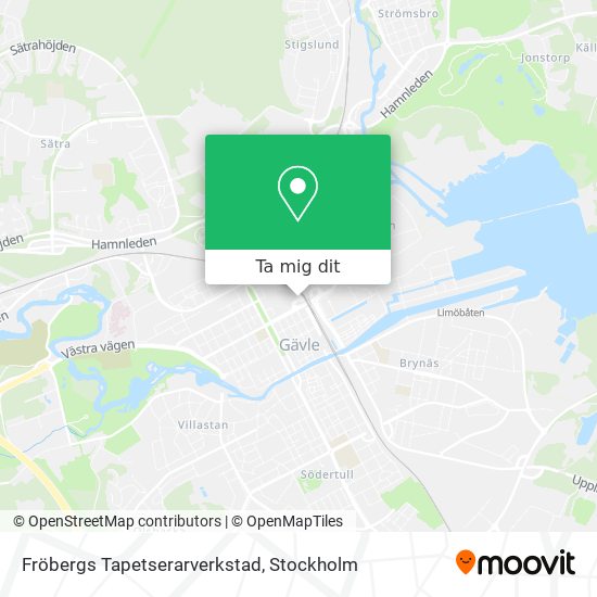 Fröbergs Tapetserarverkstad karta