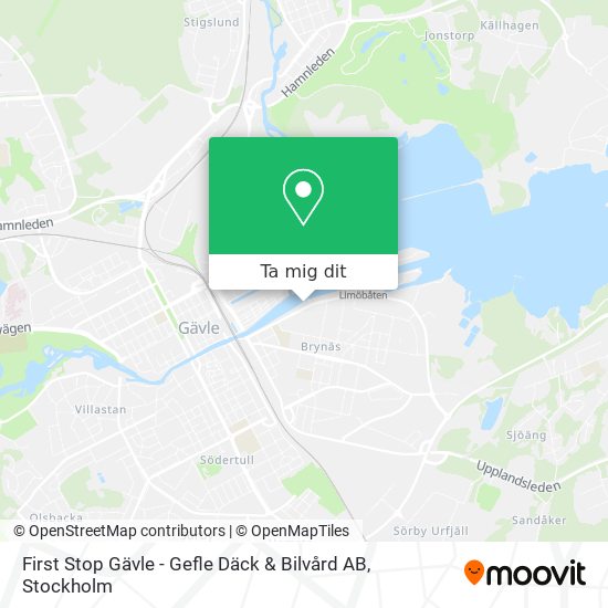 First Stop Gävle - Gefle Däck & Bilvård AB karta