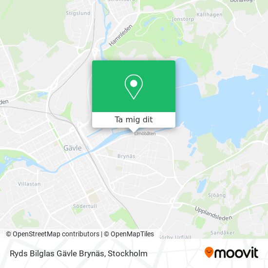 Ryds Bilglas Gävle Brynäs karta