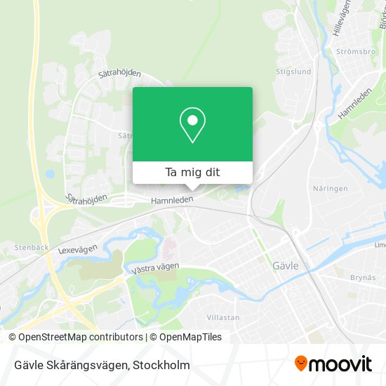 Gävle Skårängsvägen karta