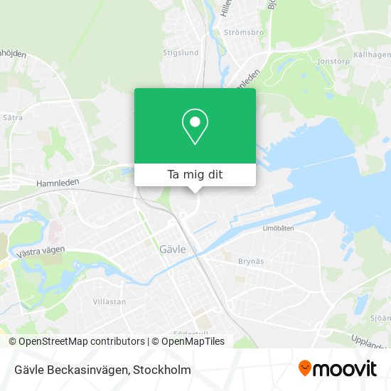 Gävle Beckasinvägen karta