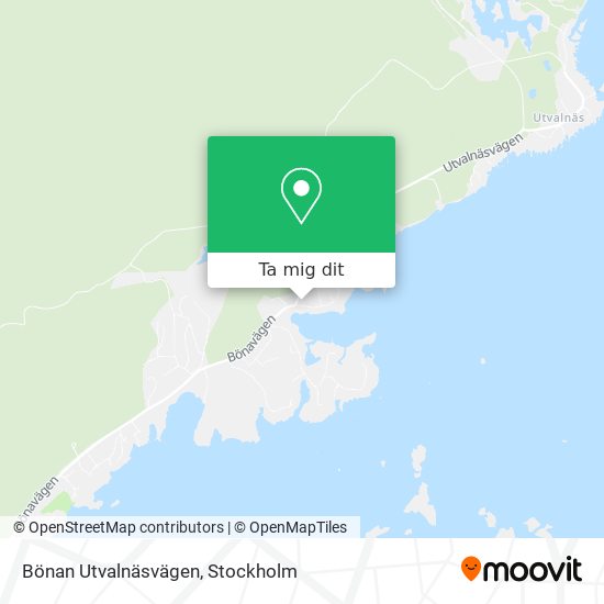 Bönan Utvalnäsvägen karta