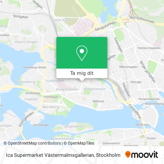 Ica Supermarket Västermalmsgallerian karta