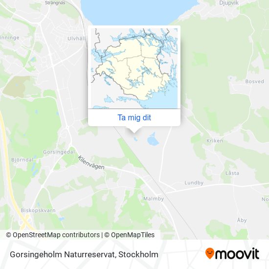 Gorsingeholm Naturreservat karta