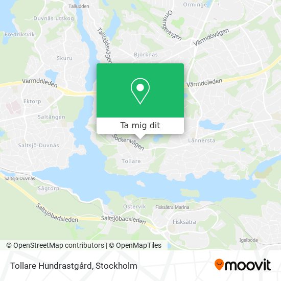 Tollare Hundrastgård karta