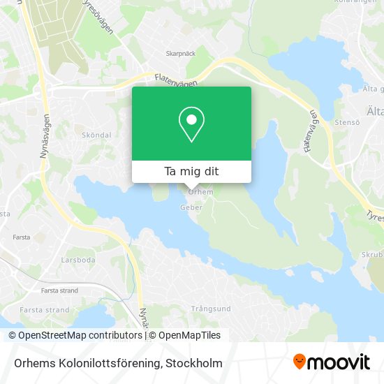 Orhems Kolonilottsförening karta