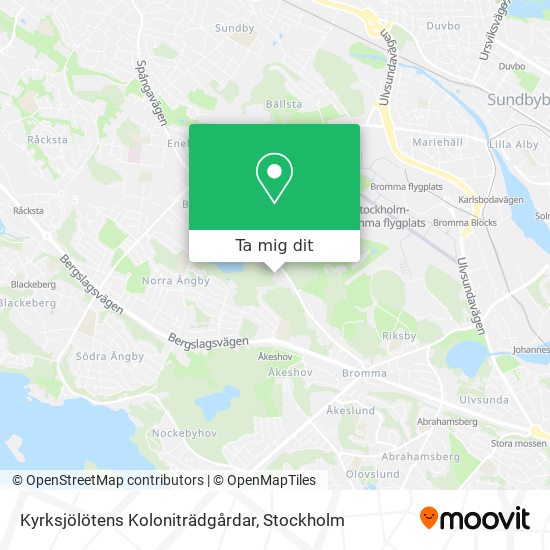 Kyrksjölötens Koloniträdgårdar karta