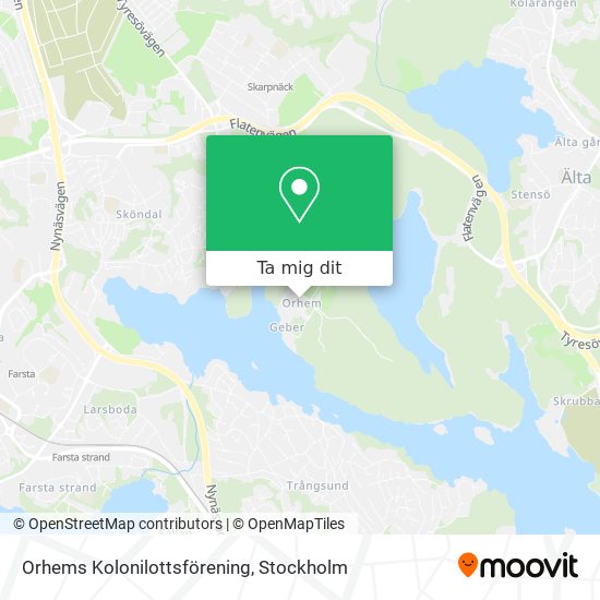 Orhems Kolonilottsförening karta