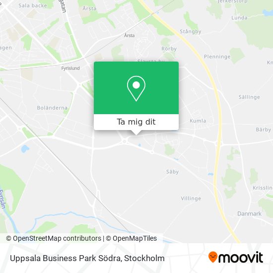 Uppsala Business Park Södra karta