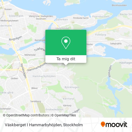 Väskberget I Hammarbyhöjden karta