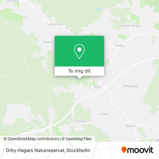 Örby Hagars Naturreservat karta