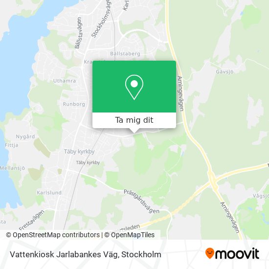 Vattenkiosk Jarlabankes Väg karta