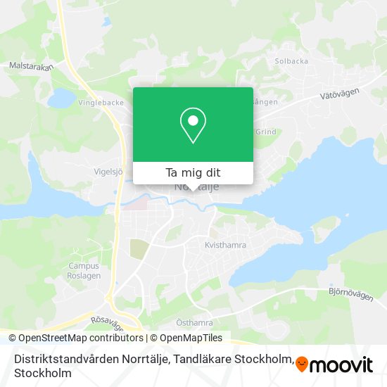 Distriktstandvården Norrtälje, Tandläkare Stockholm karta