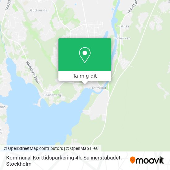 Kommunal Korttidsparkering 4h, Sunnerstabadet karta