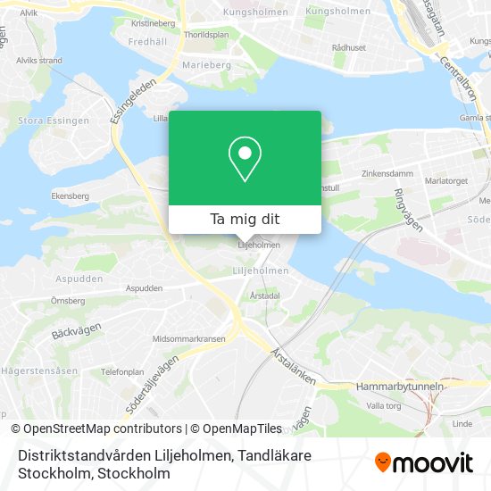 Distriktstandvården Liljeholmen, Tandläkare Stockholm karta