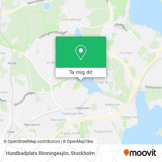 Hundbadplats Rönningesjön karta