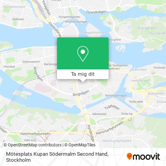 Mötesplats Kupan Södermalm Second Hand karta