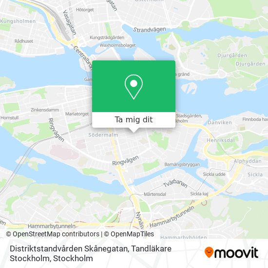 Distriktstandvården Skånegatan, Tandläkare Stockholm karta