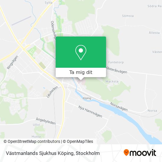 Västmanlands Sjukhus Köping karta