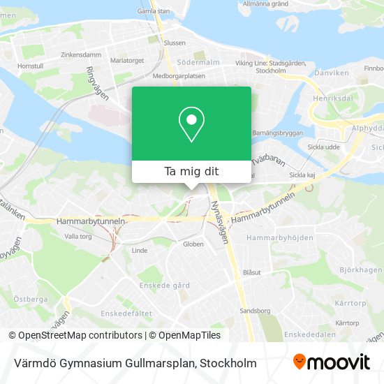 Värmdö Gymnasium Gullmarsplan karta