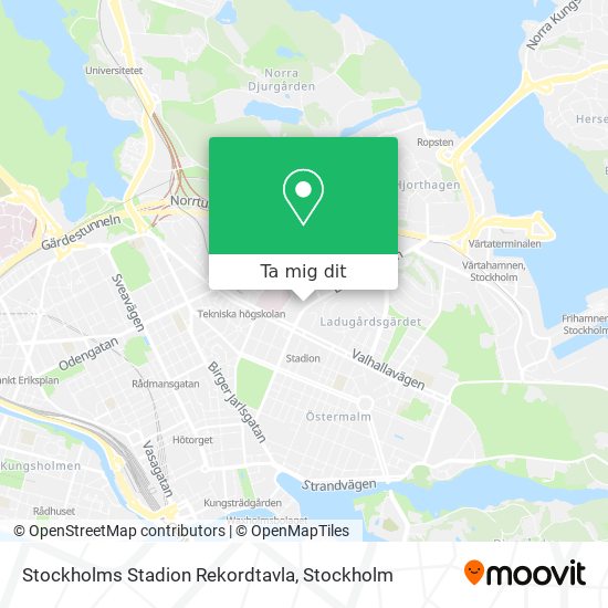 Stockholms Stadion Rekordtavla karta