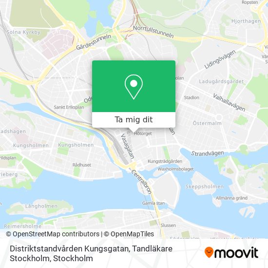 Distriktstandvården Kungsgatan, Tandläkare Stockholm karta