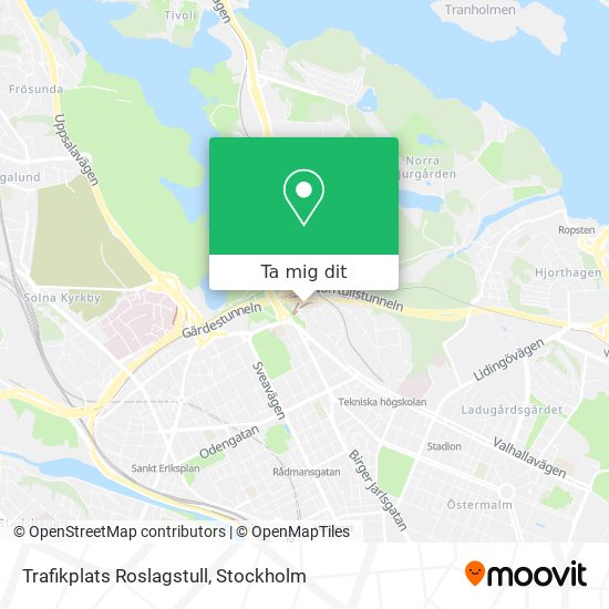 Trafikplats Roslagstull karta