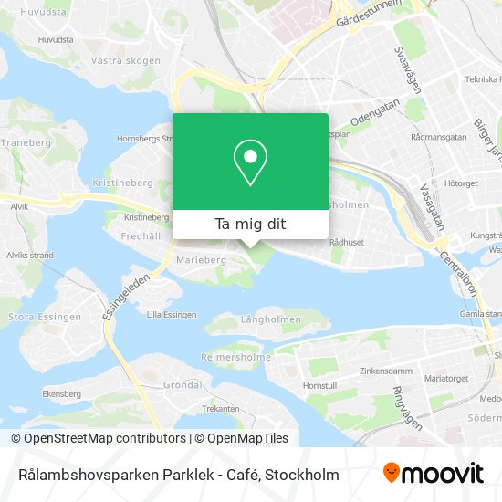 Rålambshovsparken Parklek - Café karta