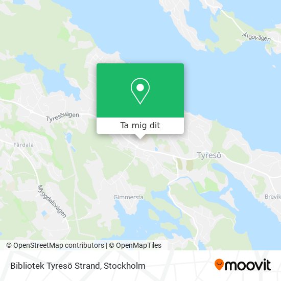Bibliotek Tyresö Strand karta