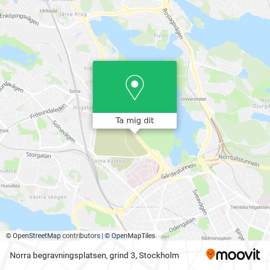 Norra begravningsplatsen, grind 3 karta