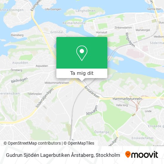 Gudrun Sjödén Lagerbutiken Årstaberg karta