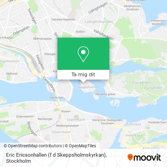 Eric Ericsonhallen (f d Skeppsholmskyrkan) karta
