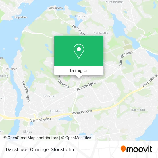 Danshuset Orminge karta