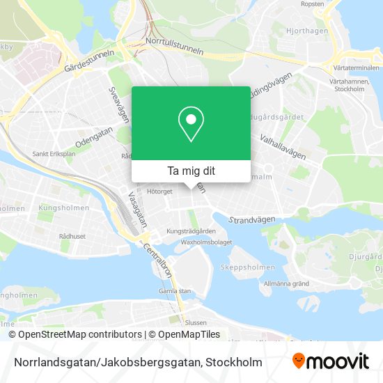 Norrlandsgatan / Jakobsbergsgatan karta