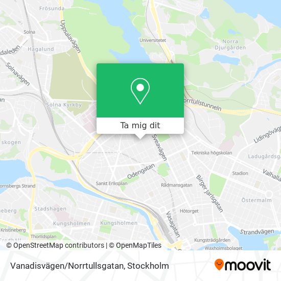 Vanadisvägen/Norrtullsgatan karta