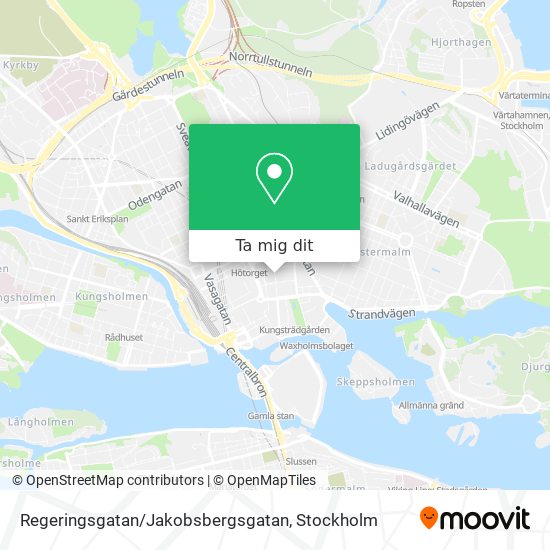 Regeringsgatan / Jakobsbergsgatan karta