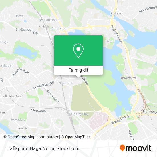 Trafikplats Haga Norra karta