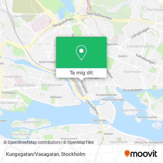 Kungsgatan/Vasagatan karta
