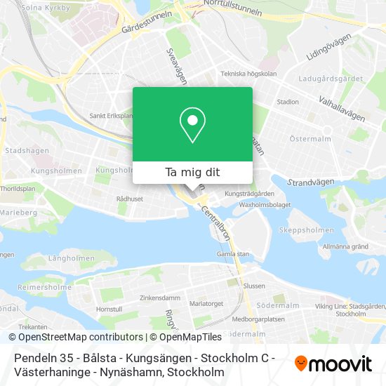 Pendeln 35 - Bålsta - Kungsängen - Stockholm C - Västerhaninge - Nynäshamn karta
