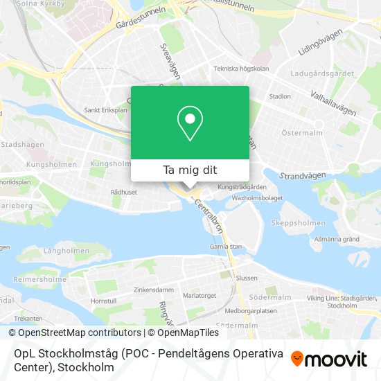 OpL Stockholmståg (POC - Pendeltågens Operativa Center) karta