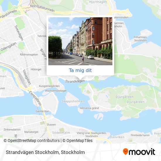 Strandvägen Stockholm karta
