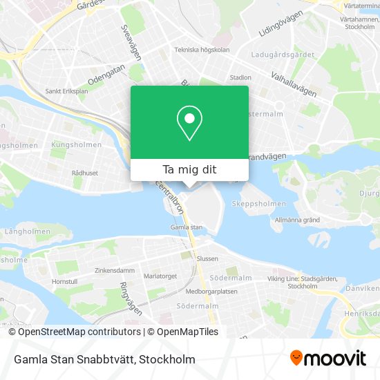 Gamla Stan Snabbtvätt karta