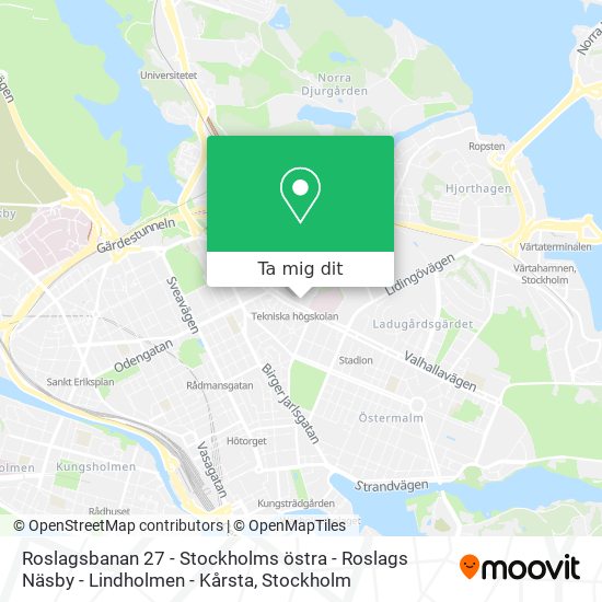 Roslagsbanan 27 - Stockholms östra - Roslags Näsby - Lindholmen - Kårsta karta